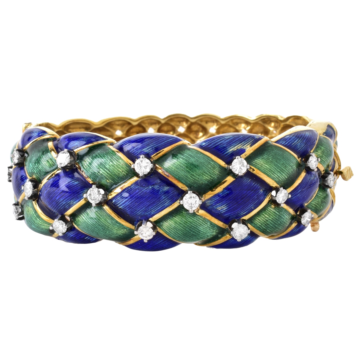 Schlumberger style 18K Gold and Enamel Bracelet