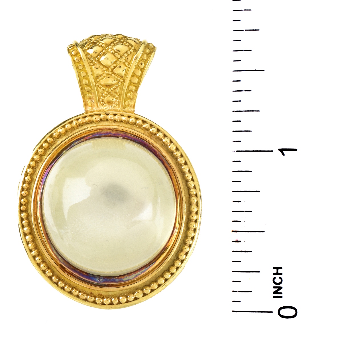 Cabochon Moonstone and 18K Gold Pendant