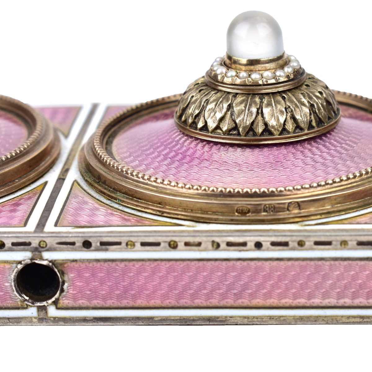 Faberge Style Guilloche Enamel Bell Push