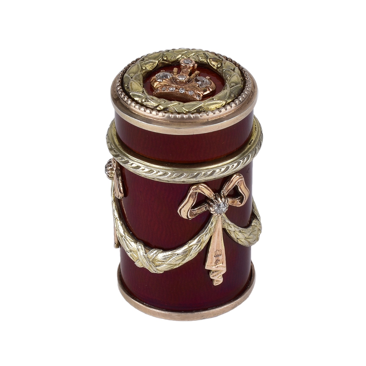 Faberge Style Guilloche Enamel and Silver Box