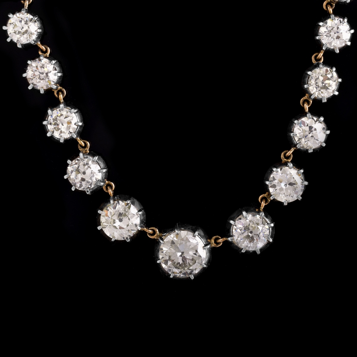 Antique 41.0ct Diamond Riviera Necklace