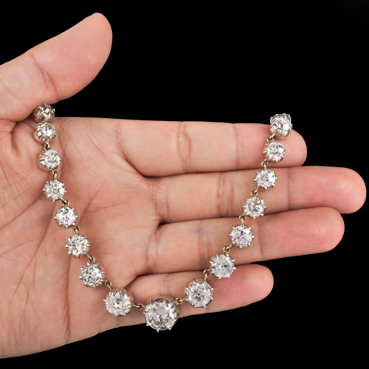 Antique 41.0ct Diamond Riviera Necklace