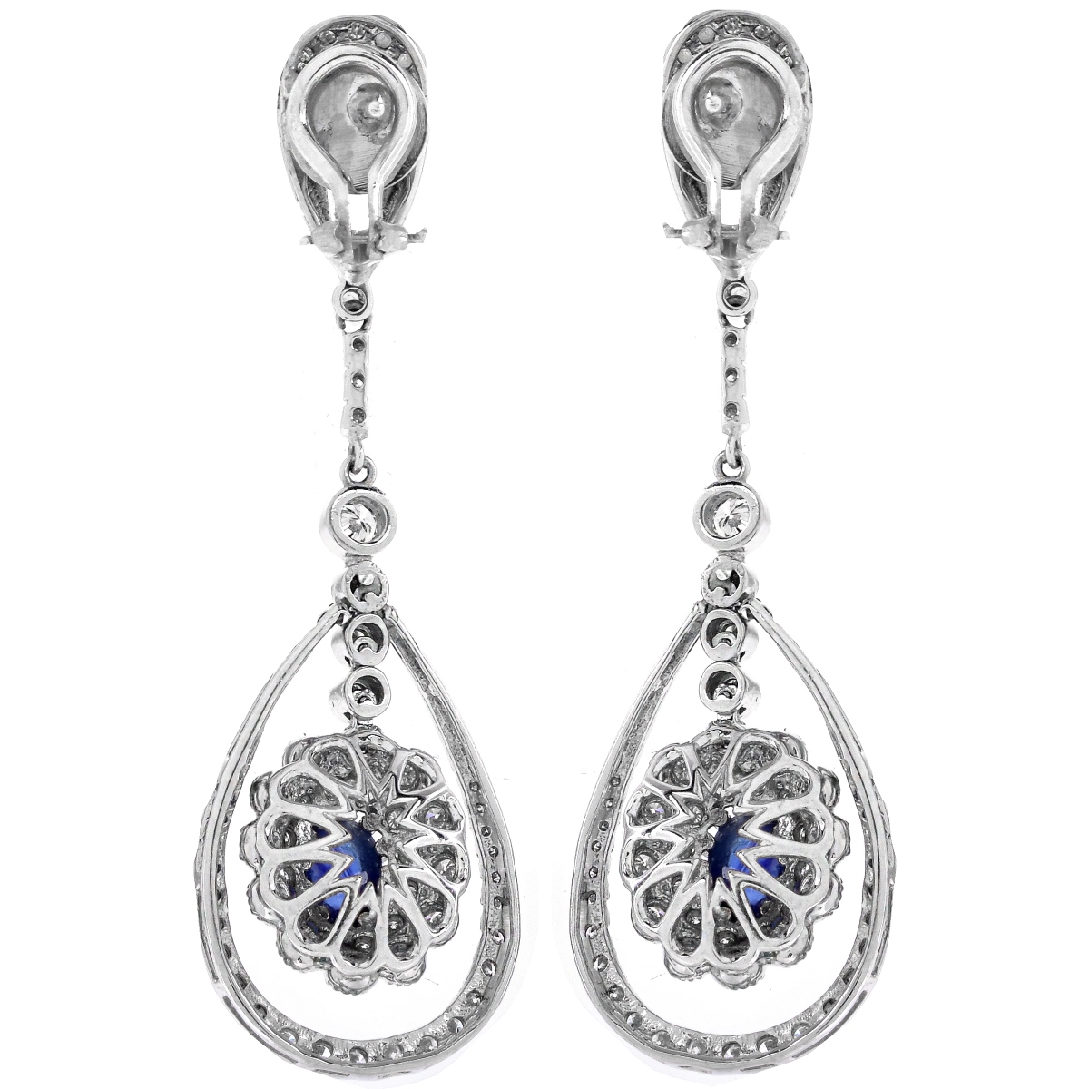 Sapphire, Diamond and 18K Gold Earrings