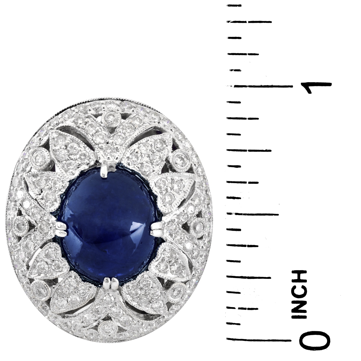 Sapphire, Diamond and 18K Gold Ring