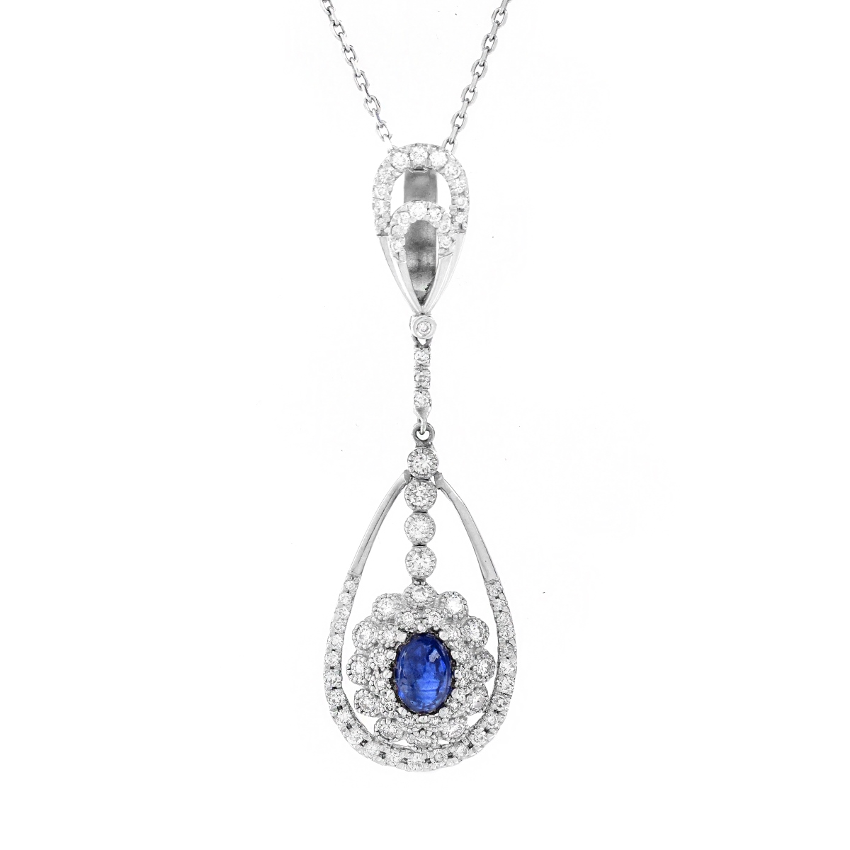 Sapphire, Diamond and 18K Gold Necklace