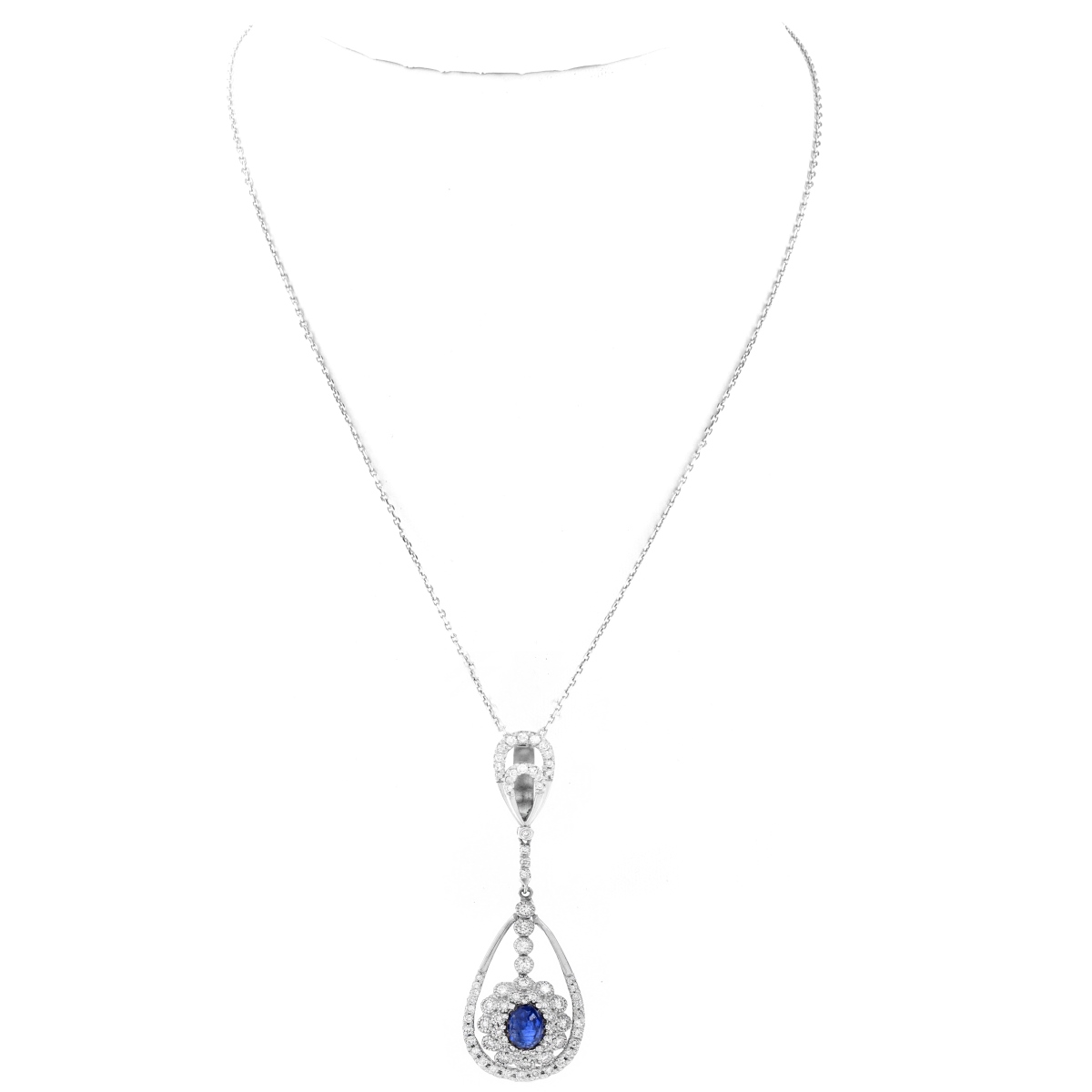 Sapphire, Diamond and 18K Gold Necklace