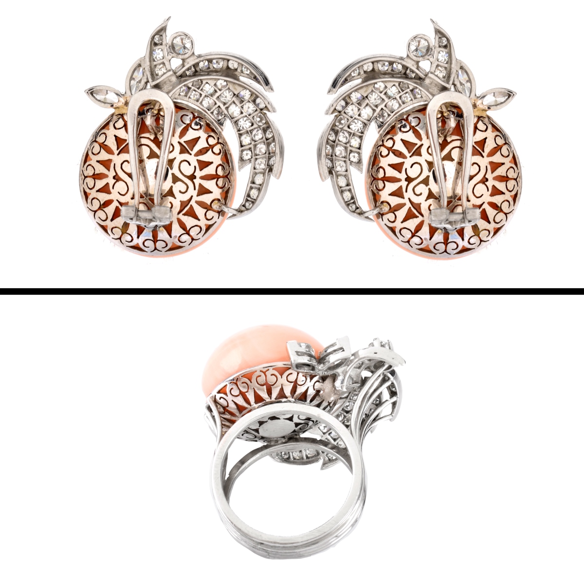 Angelskin Coral, Diamond and 18K Gold Suite