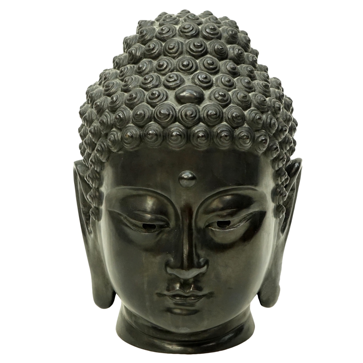 Bronze Sculpture Modeled After the Head of Buddha