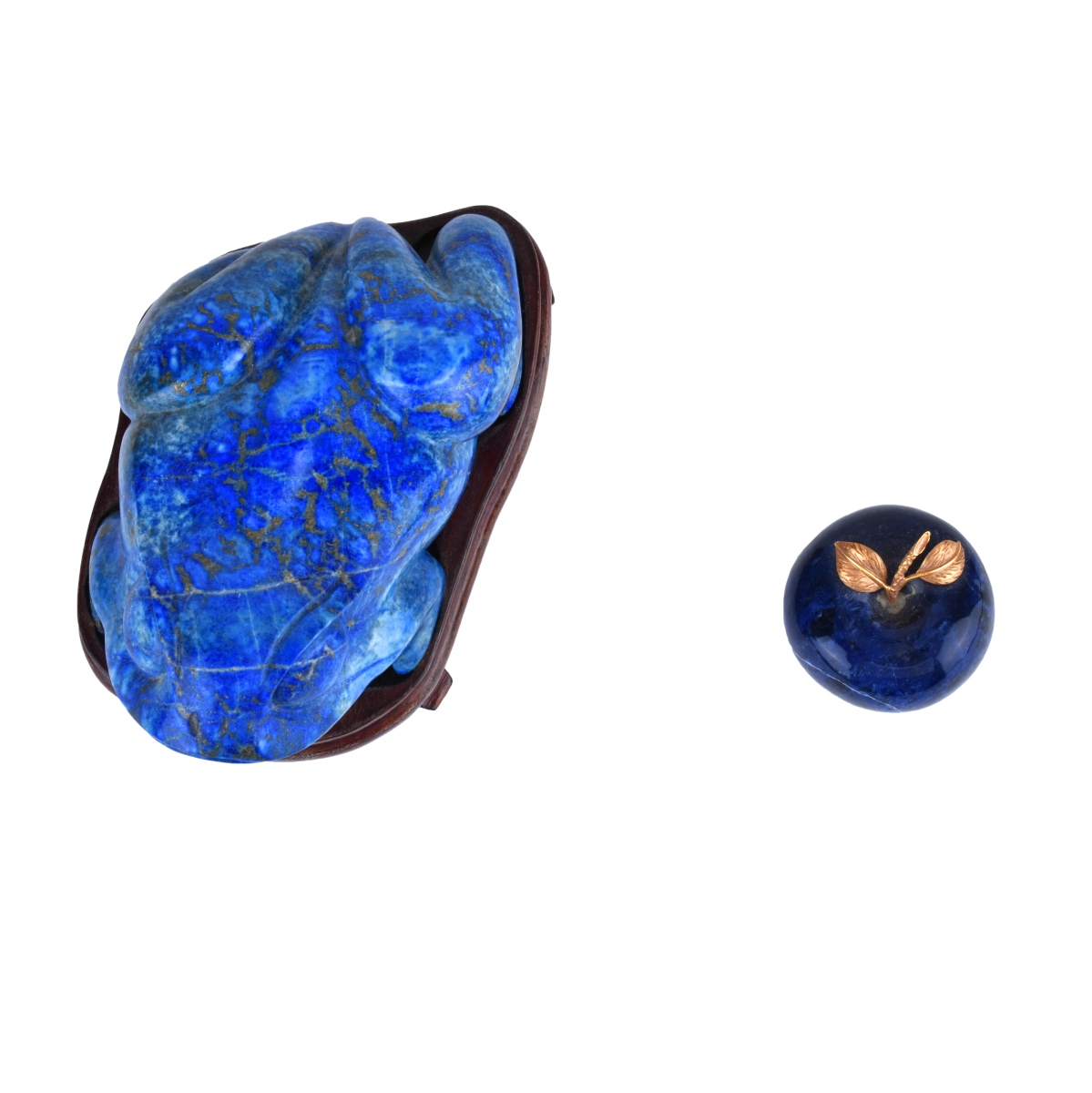 Two (2) Piece Chinese Carved Lapis Lazuli Group