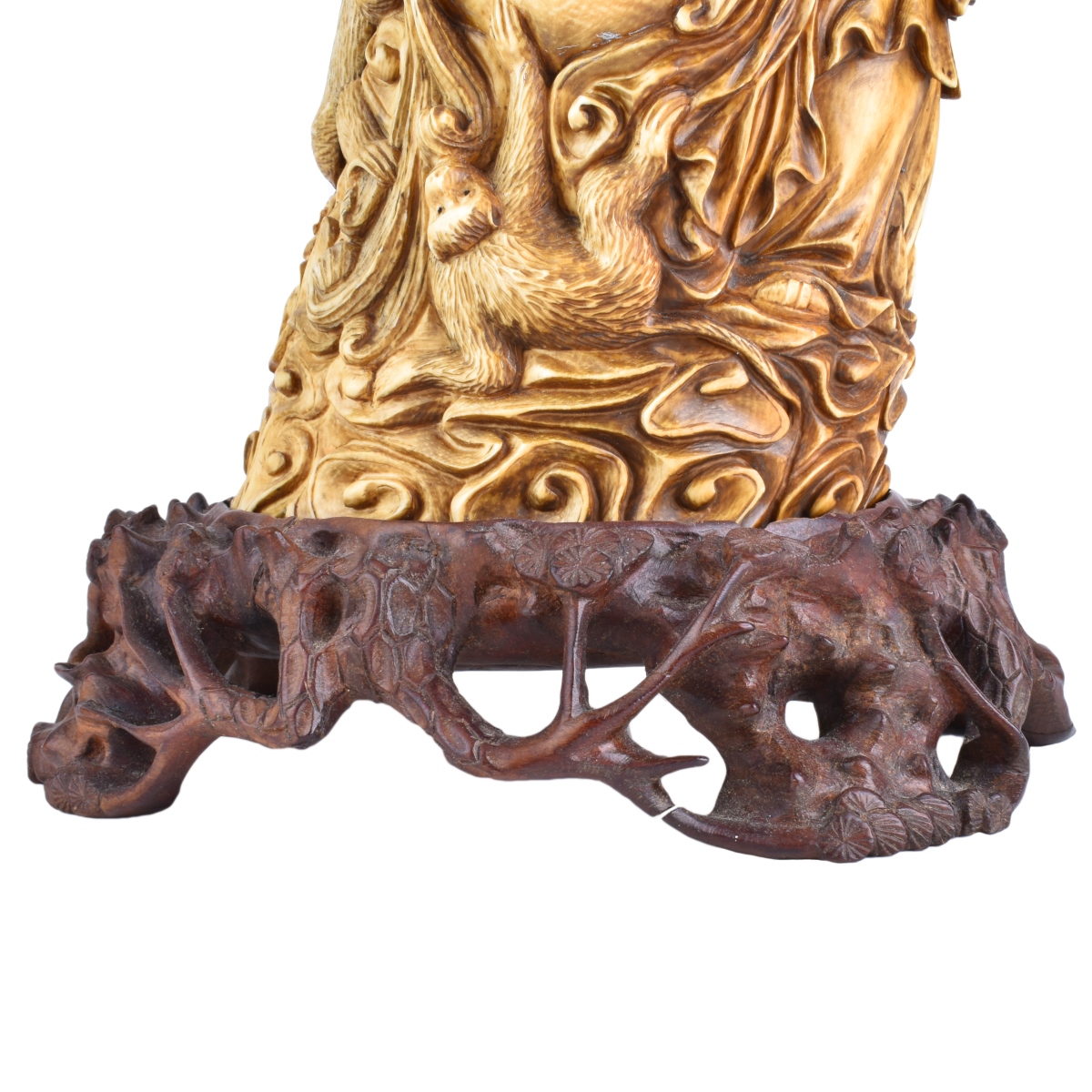 Large Chinese Bone Carving on Stand