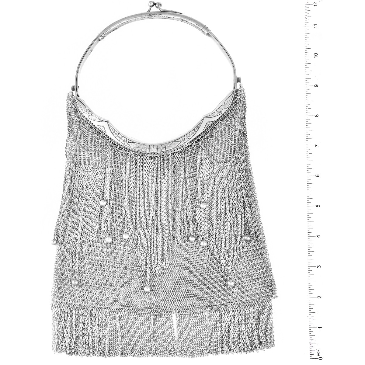 Antique Polish Silver Mesh Evening Purse