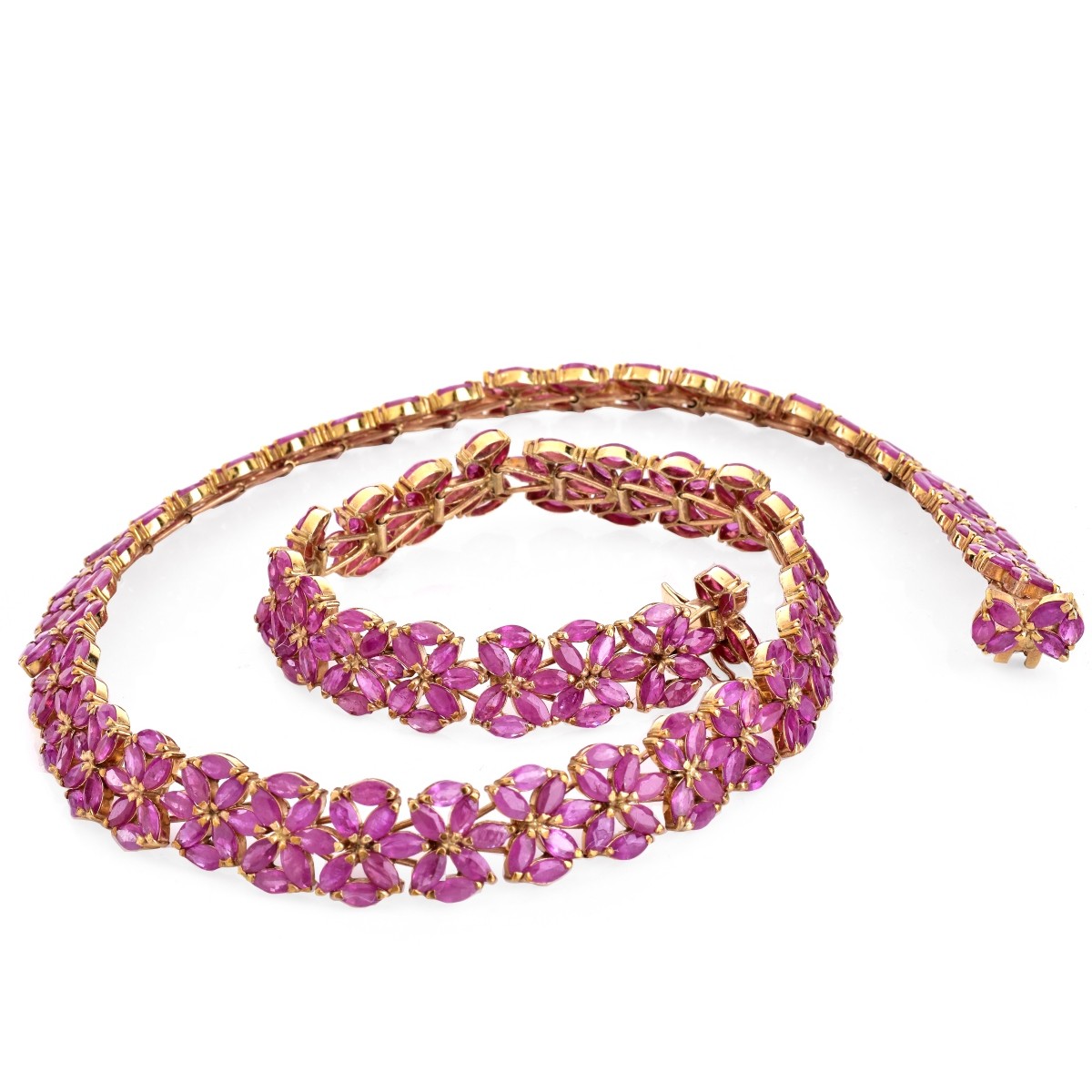 Vintage Ruby and 14K Gold Choker Necklace