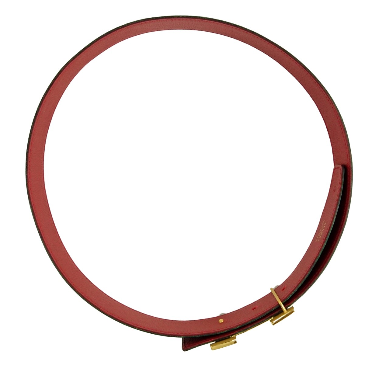 Hermes Bamboo/Rouge Epsom Leather and Gold H Belt