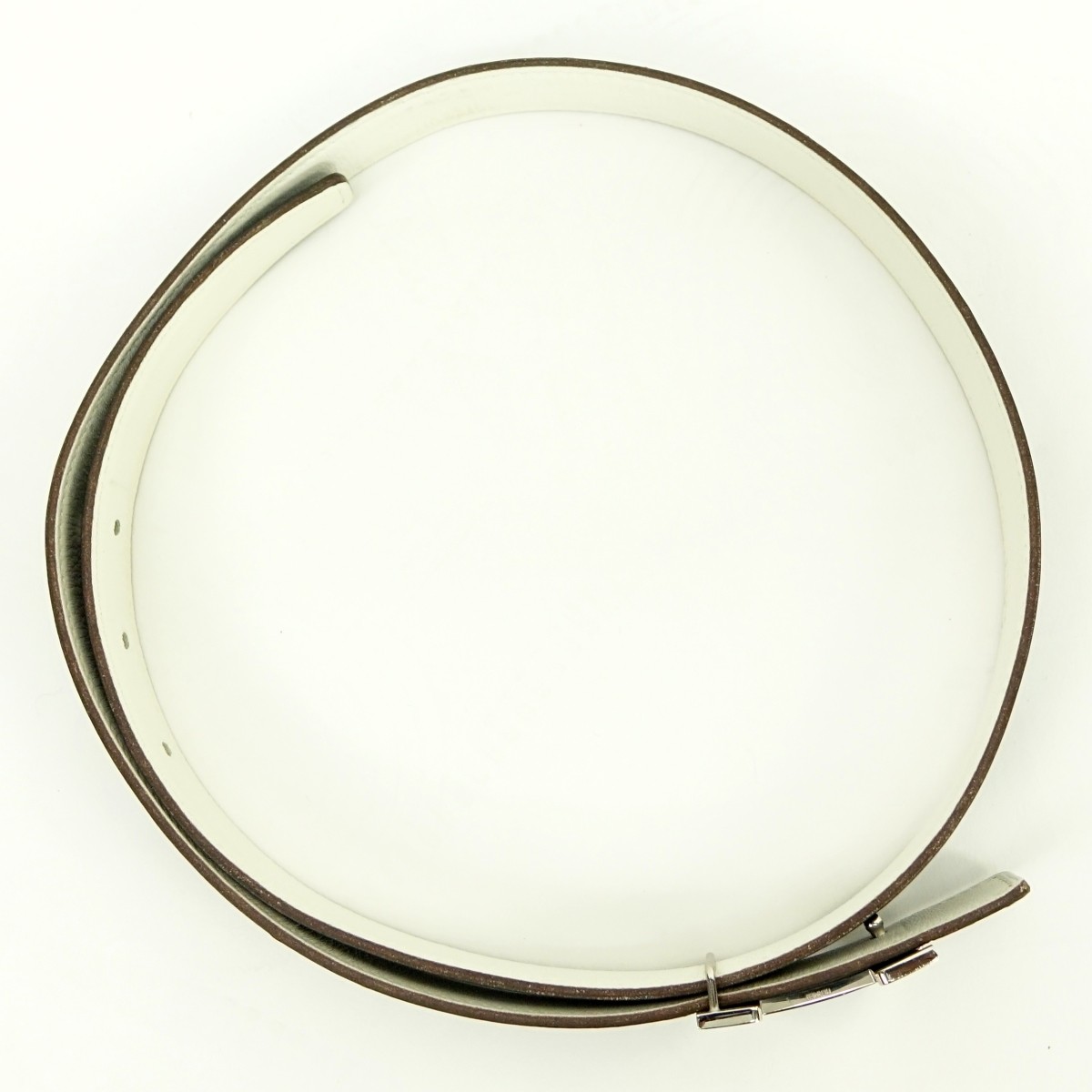 Hermes Black/White Togo Leather H Belt 80
