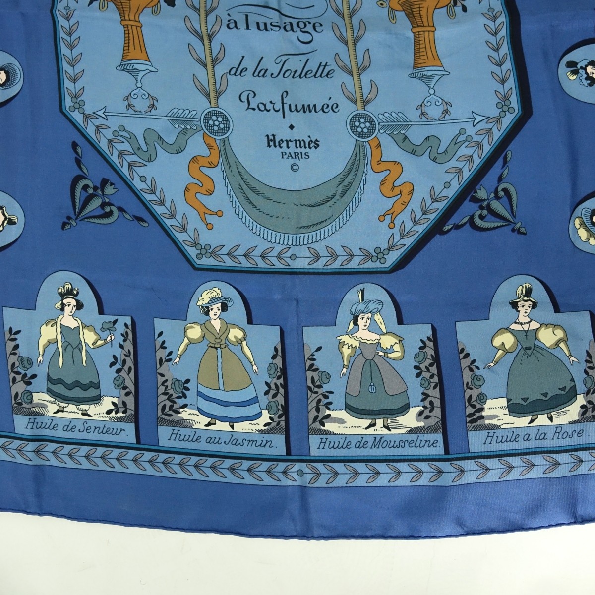 Hermes "Huile Rafraichissante" Twill Silk Scarf