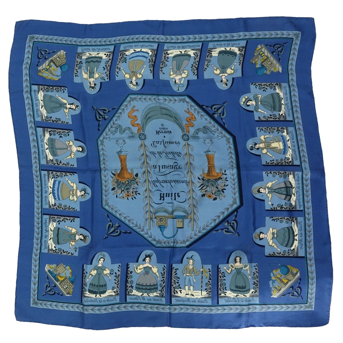 Hermes "Huile Rafraichissante" Twill Silk Scarf