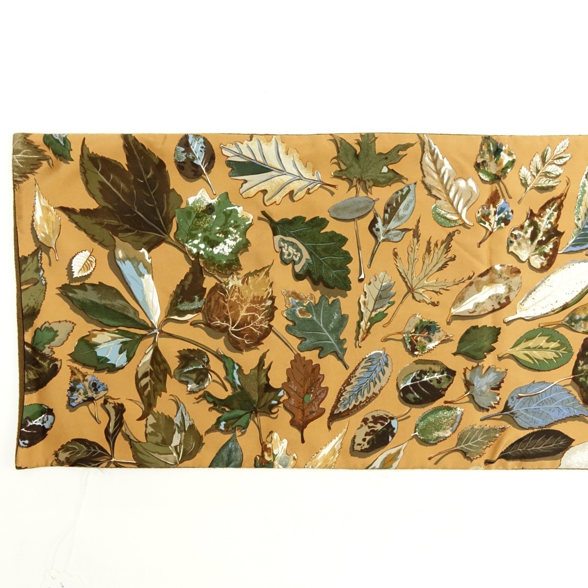 Hermes Autumn Leaves Silk and Angora Winter Scarf