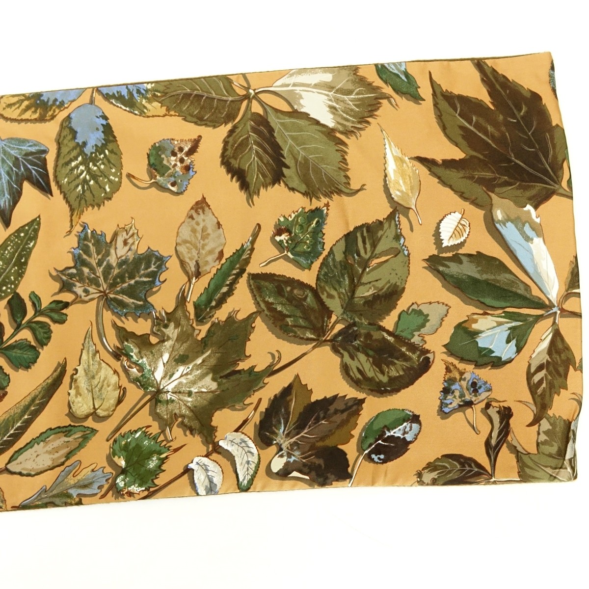 Hermes Autumn Leaves Silk and Angora Winter Scarf