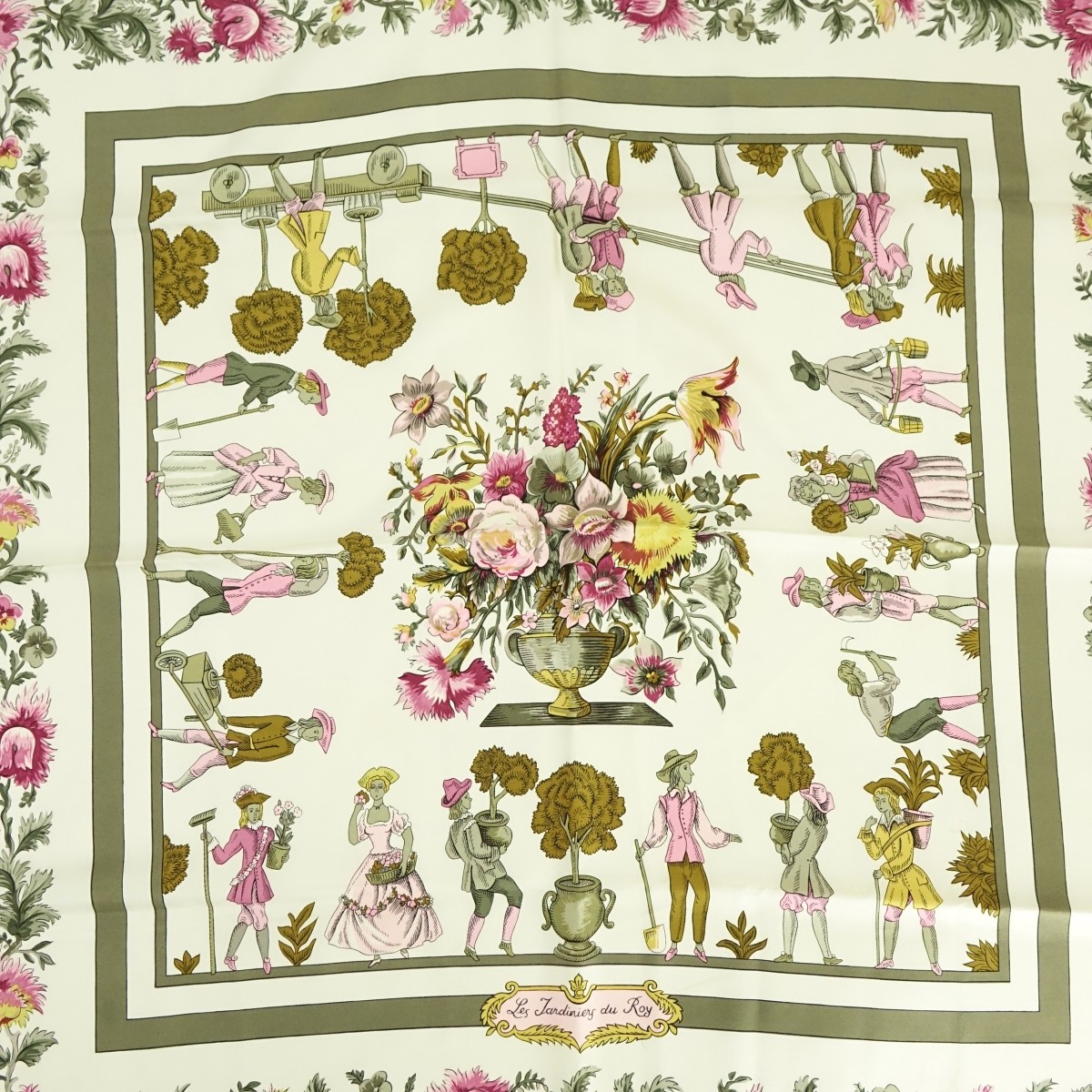 Hermes Les Jardiniers Du Roy Twill Silk Scarf