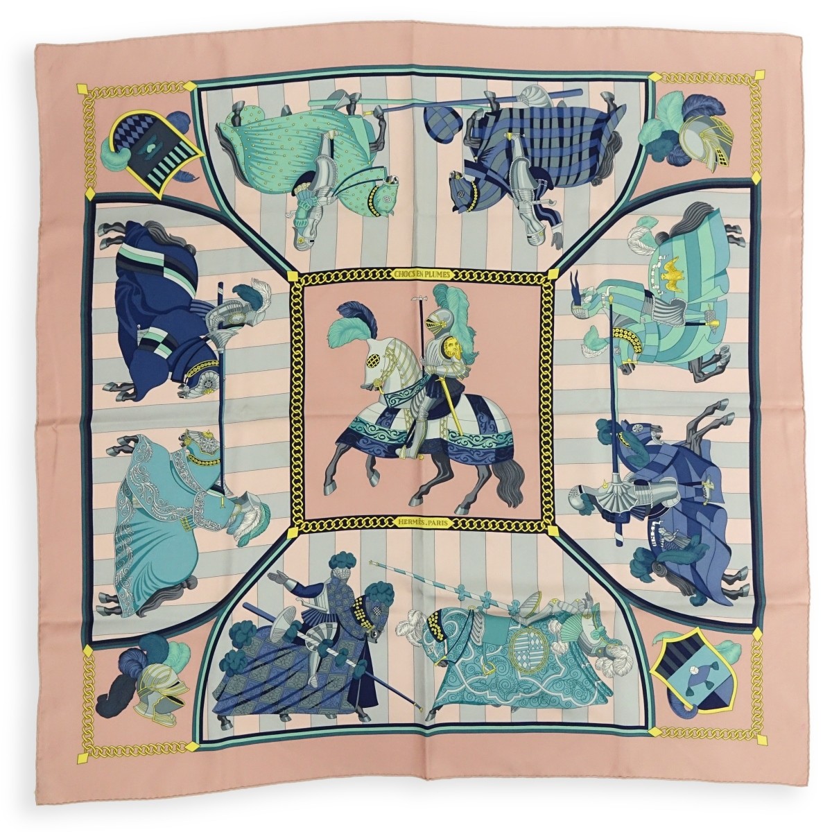 Hermes Chocs En Plumes Twill Silk Scarf