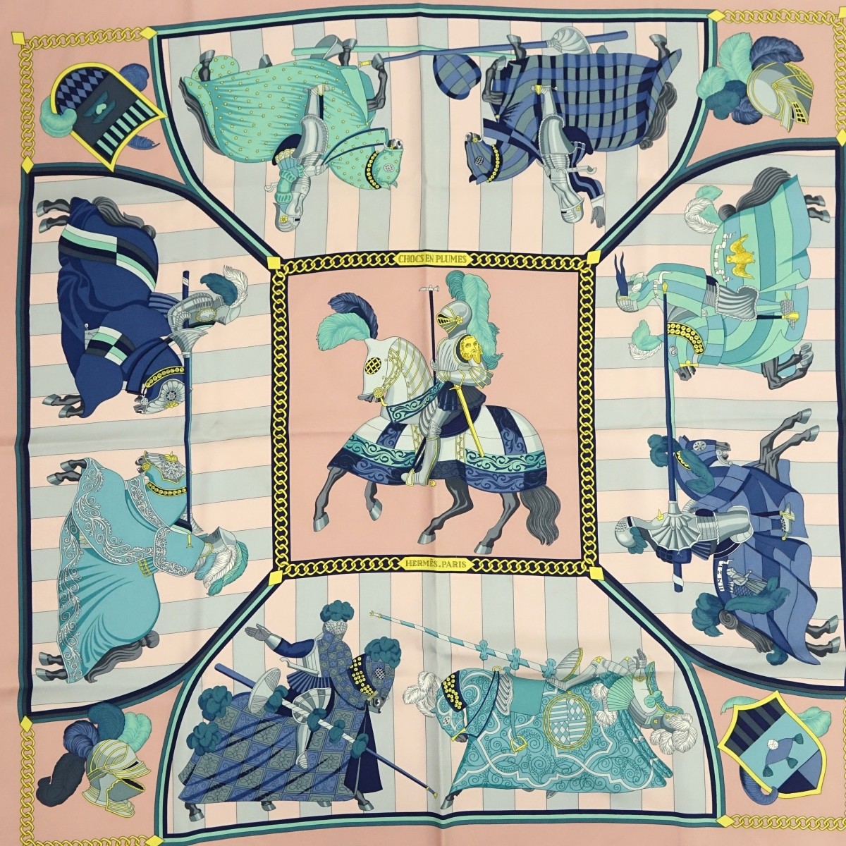 Hermes Chocs En Plumes Twill Silk Scarf