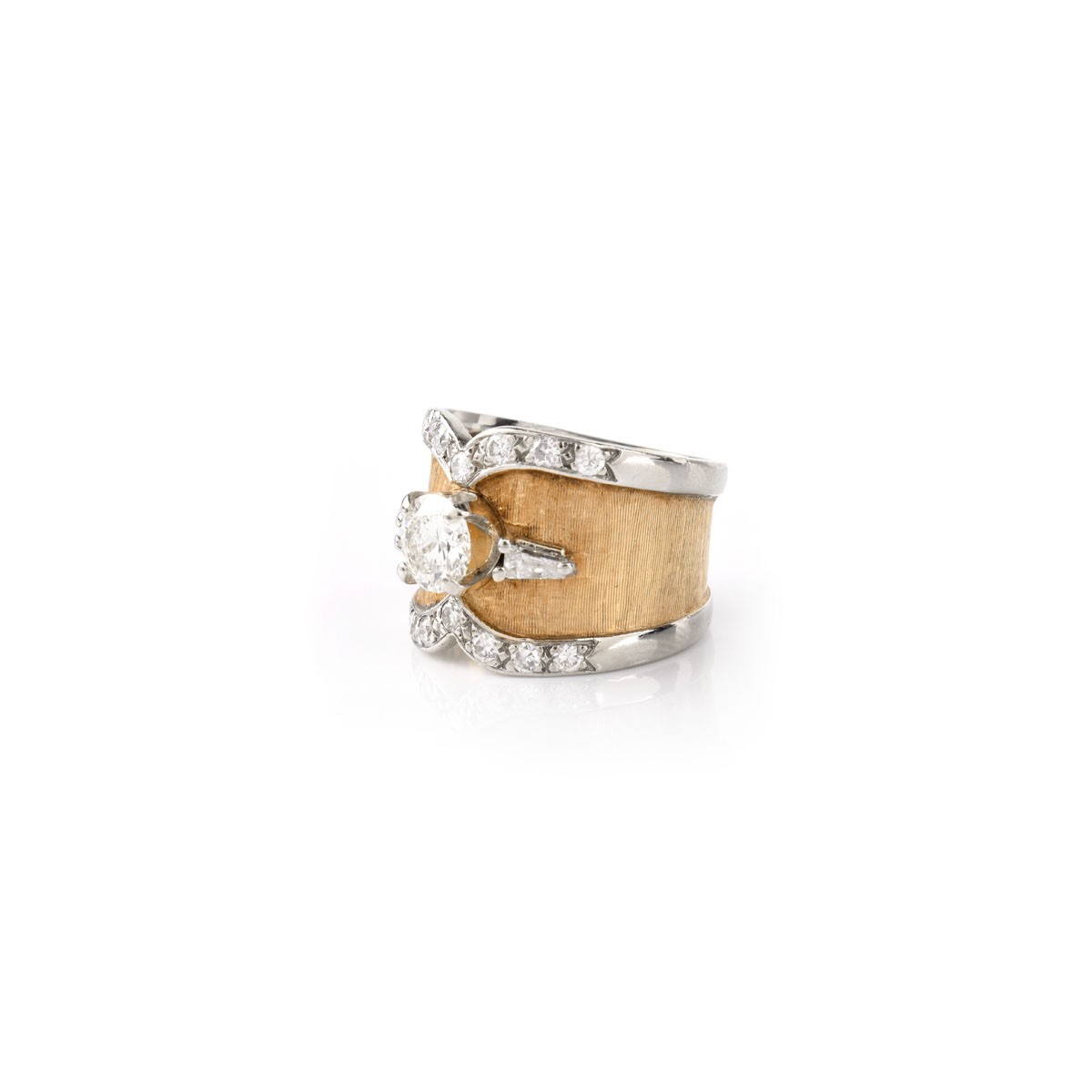 Diamond and 14K Gold Engagement Ring
