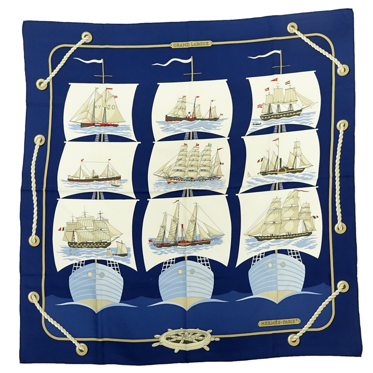 Hermes Grand Largue Twill Silk Scarf