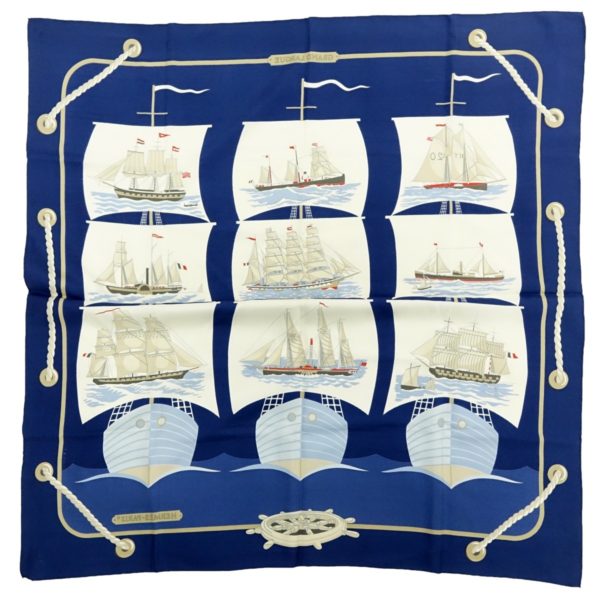 Hermes Grand Largue Twill Silk Scarf