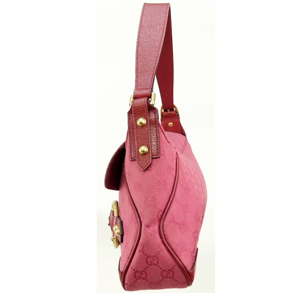 Gucci Magenta Signature Horse Bit Saddle Bag