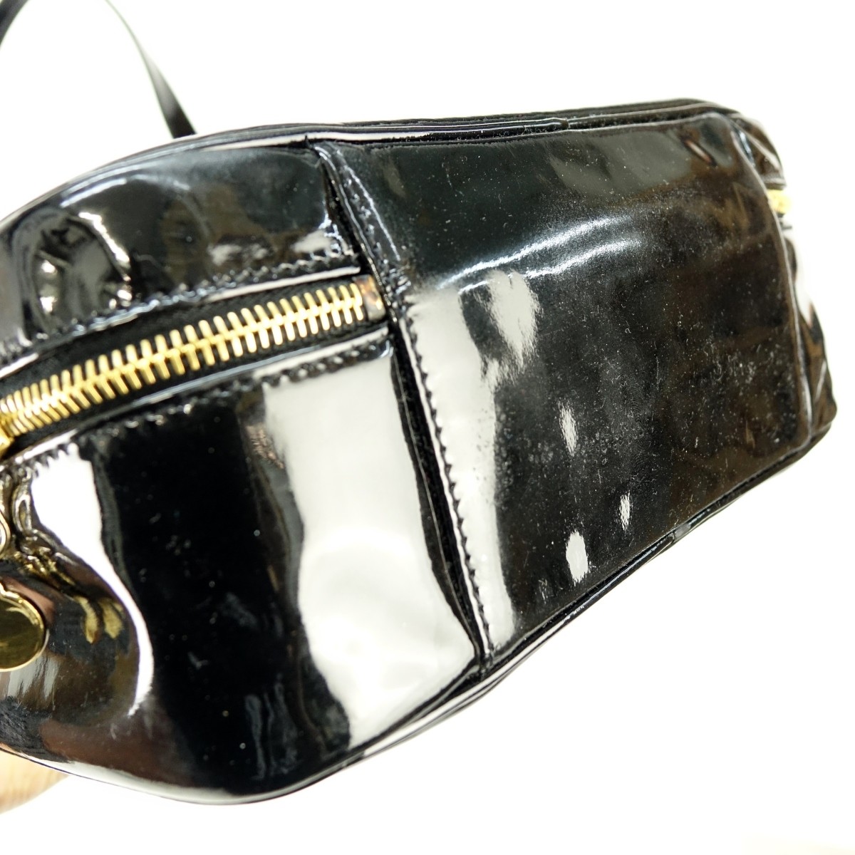 Chanel Black Patent Leather Cosmetic Shoulder Bag