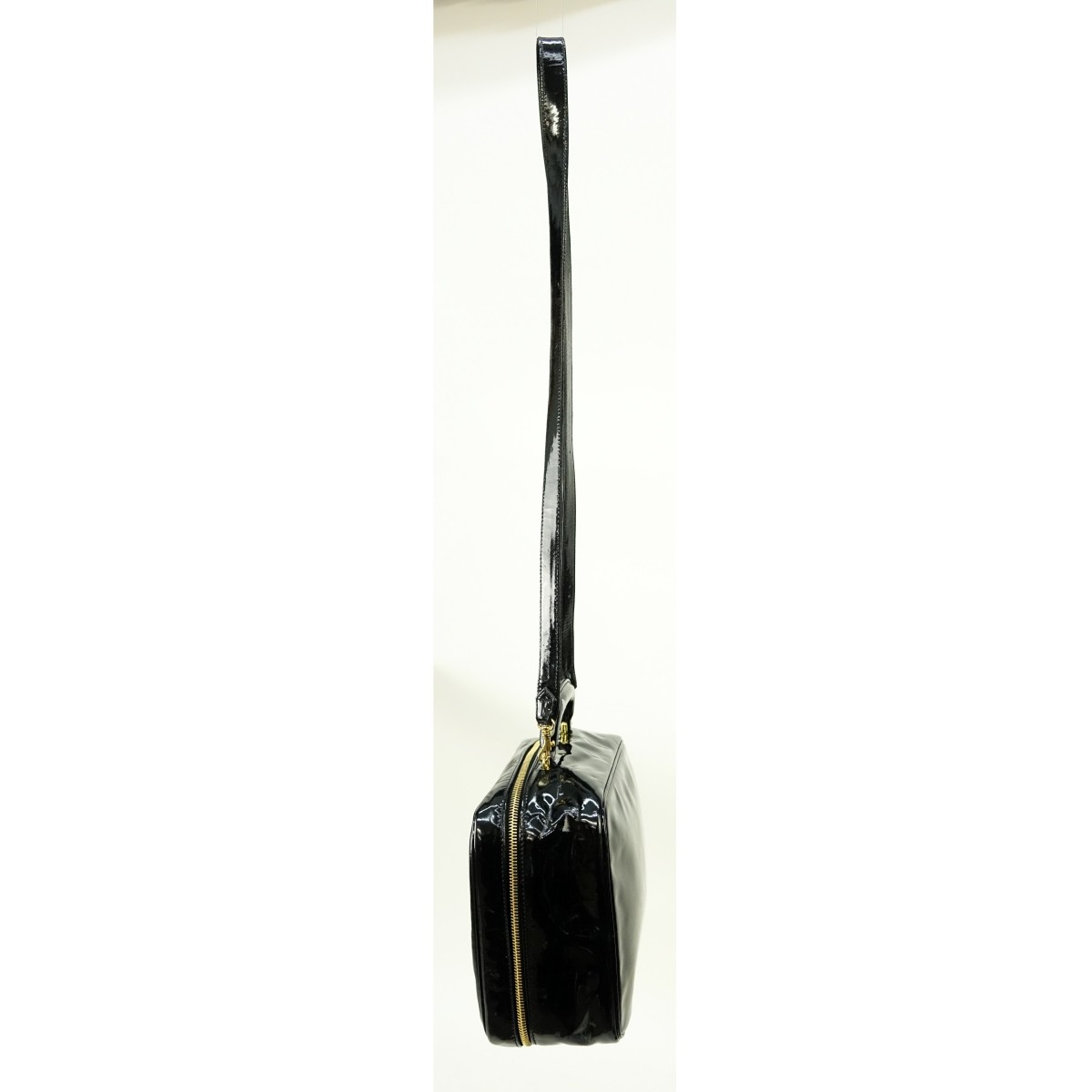 Chanel Black Patent Leather Cosmetic Shoulder Bag