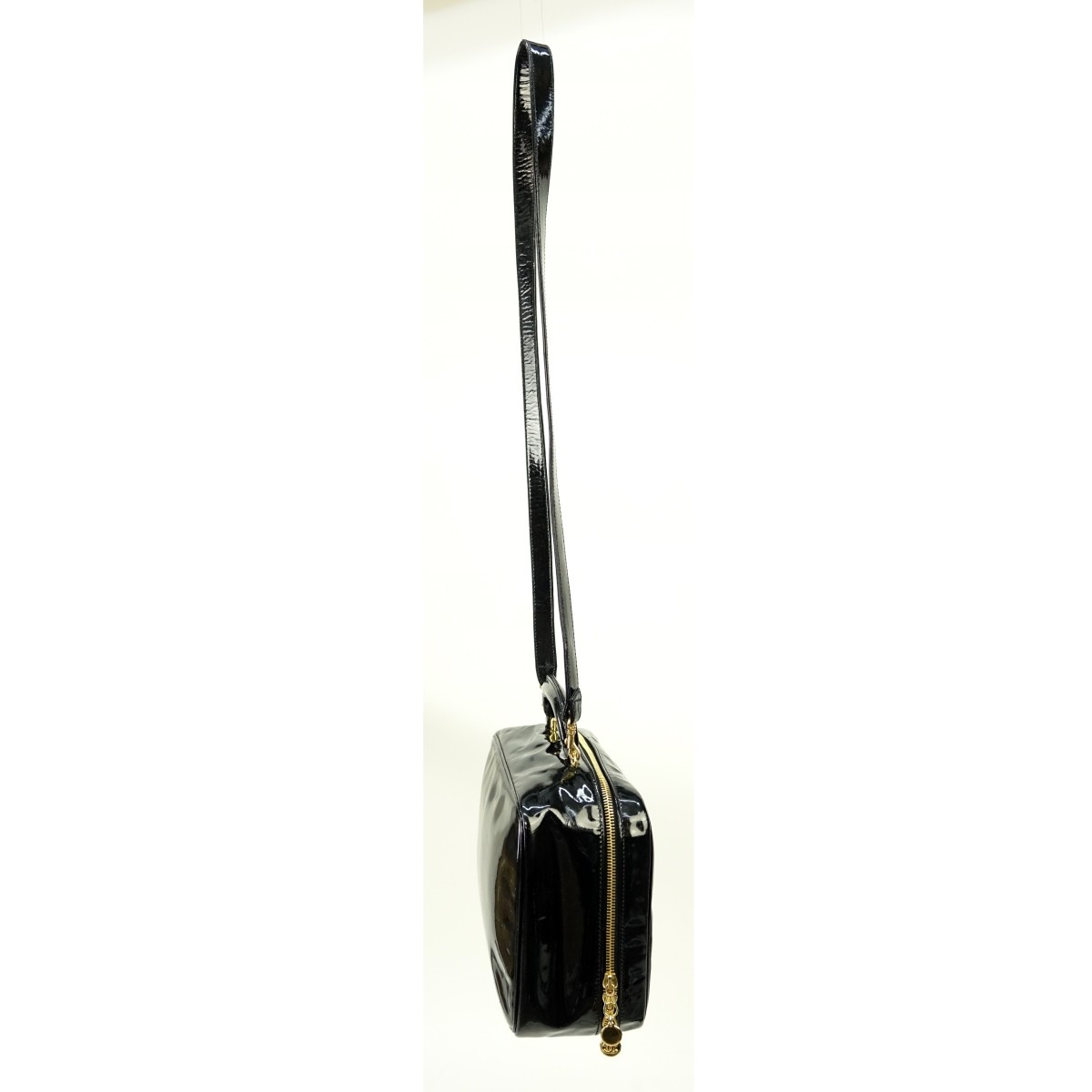 Chanel Black Patent Leather Cosmetic Shoulder Bag