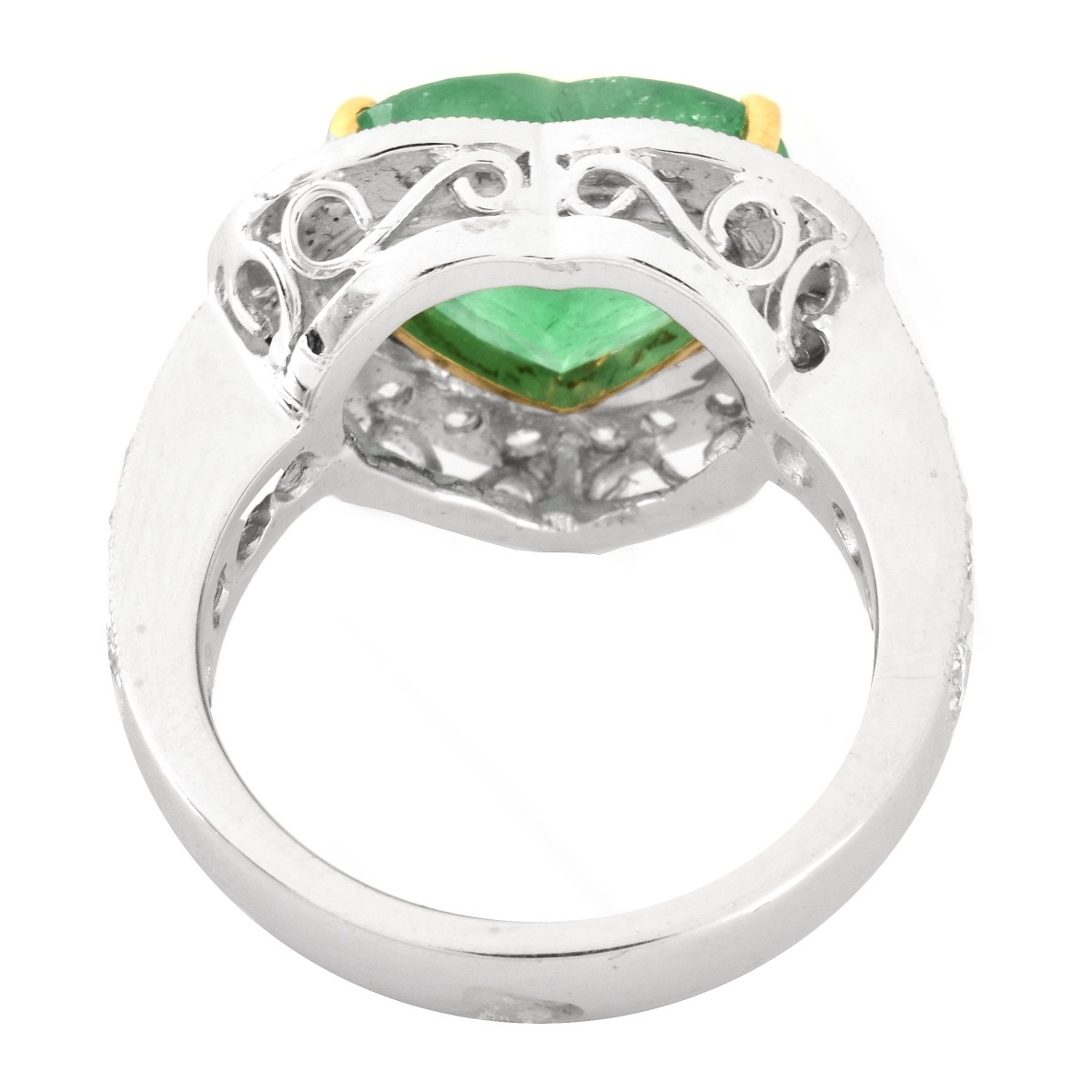 Emerald, Diamond and 18K Gold Ring