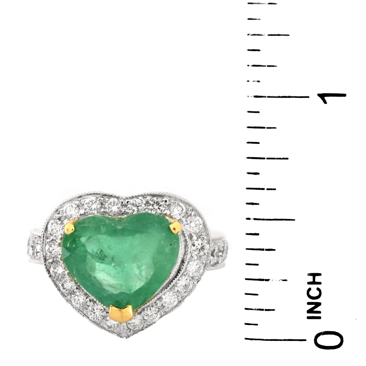 Emerald, Diamond and 18K Gold Ring