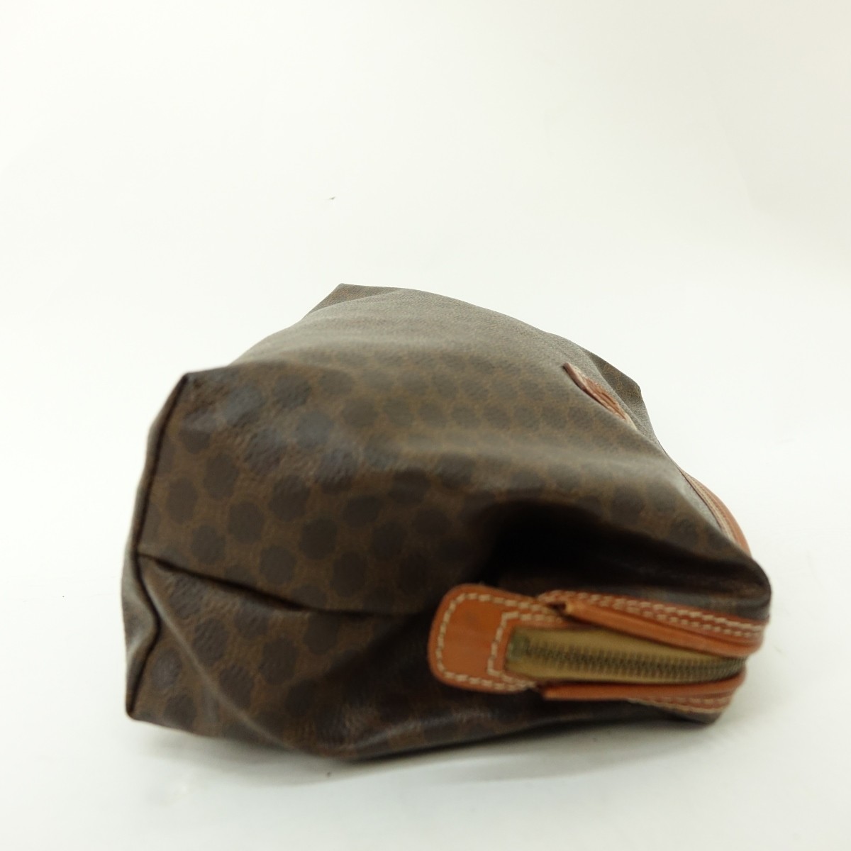 Celine Brown Macadame Canvas Vintage Pouch