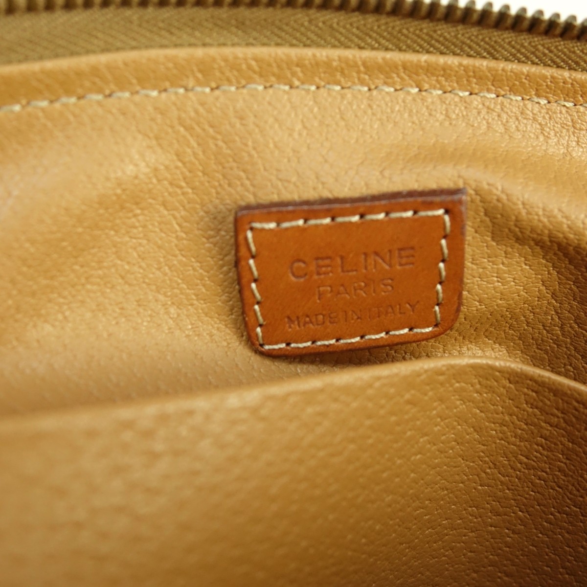 Celine Brown Macadame Canvas Vintage Pouch