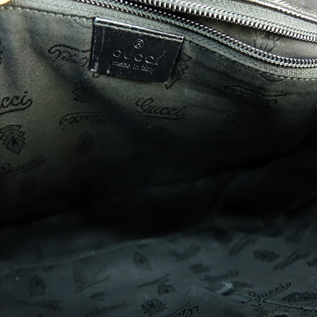 Gucci Black Coated Canvas Imprime Flap Messenger