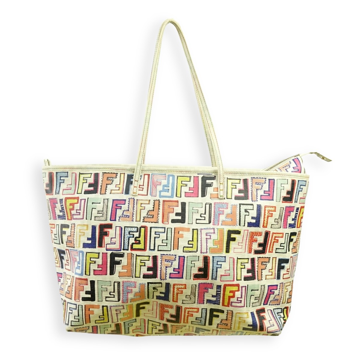 Fendi Milti-color Coated Canvas Logo Tote