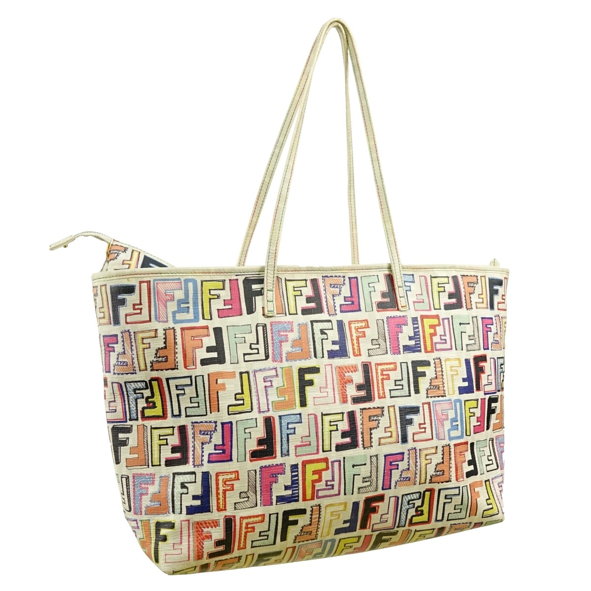 Fendi Milti-color Coated Canvas Logo Tote