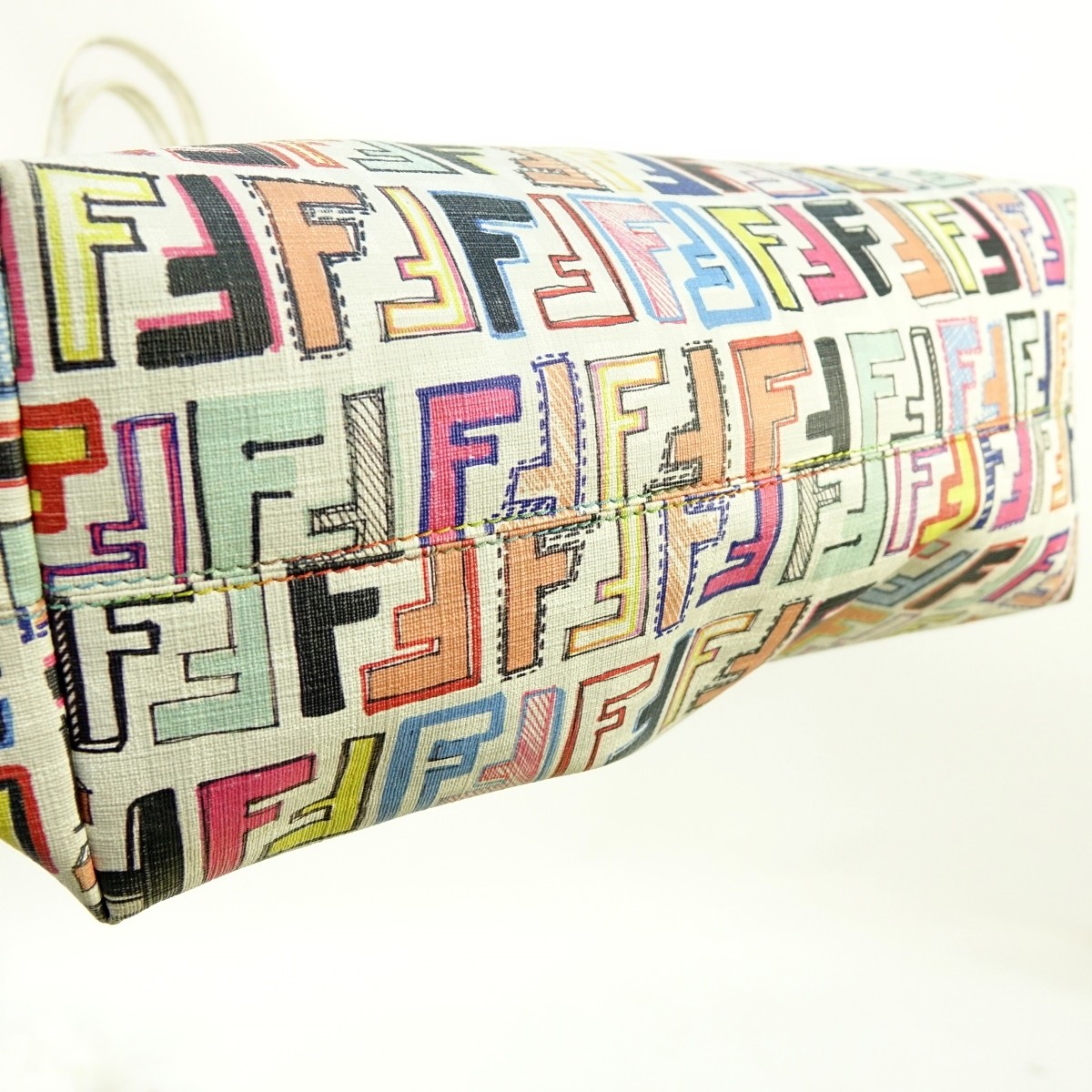 Fendi Milti-color Coated Canvas Logo Tote