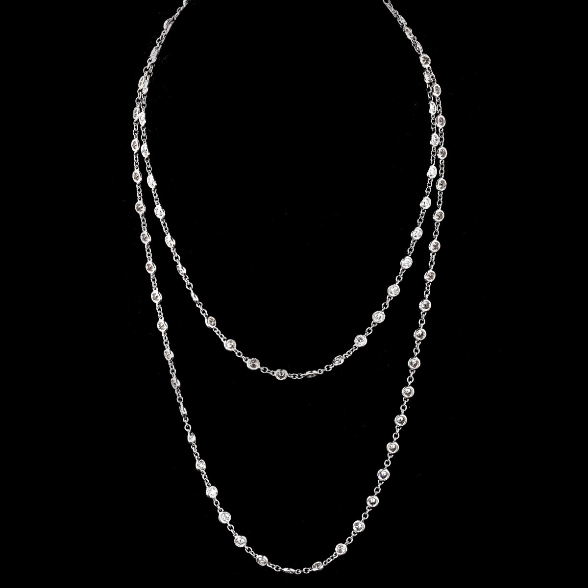 Tiffany style Diamond and 18K Gold Necklace