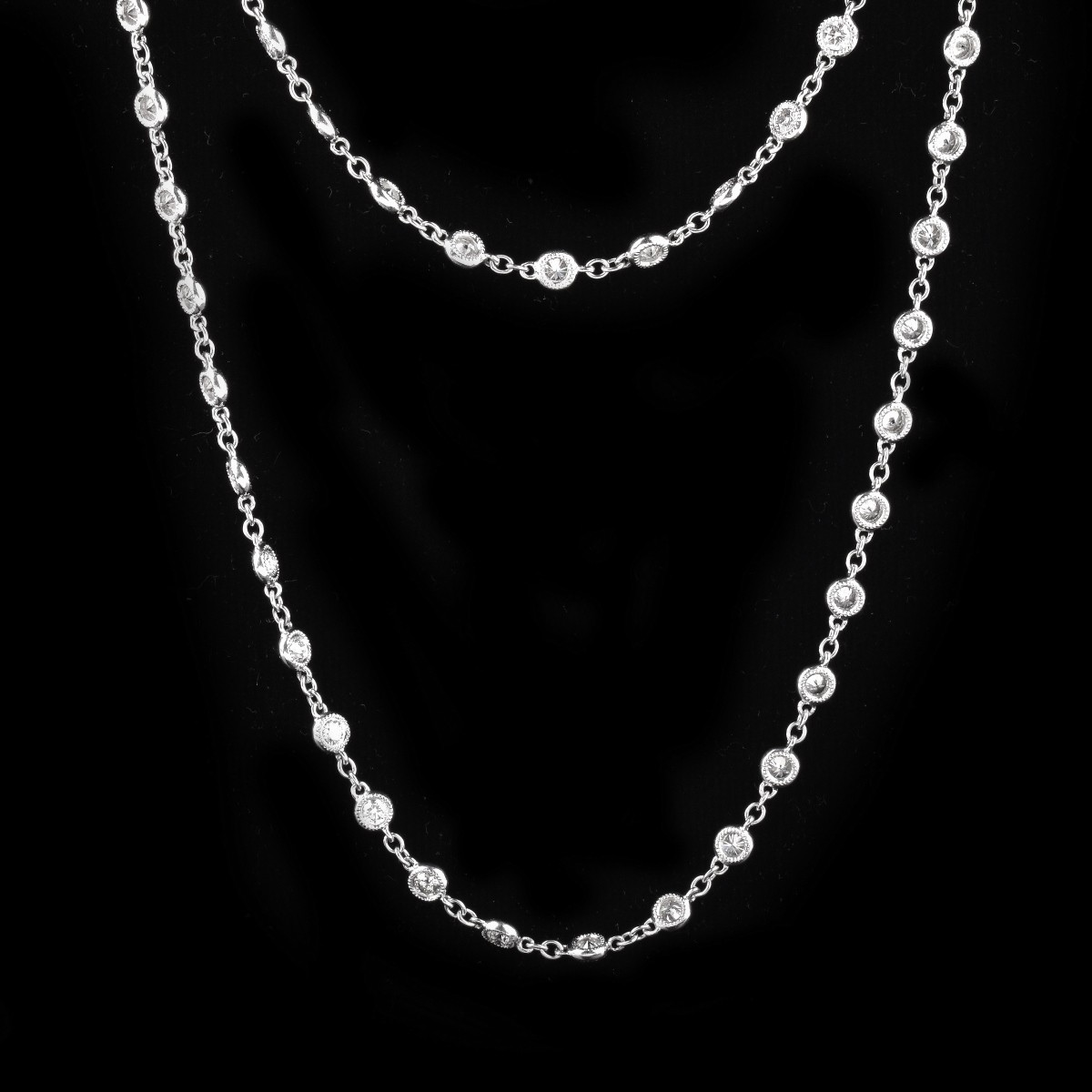Tiffany style Diamond and 18K Gold Necklace