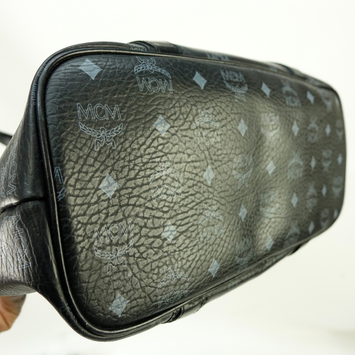 MCM Black Visetos Coated Canvas Shopping Tote