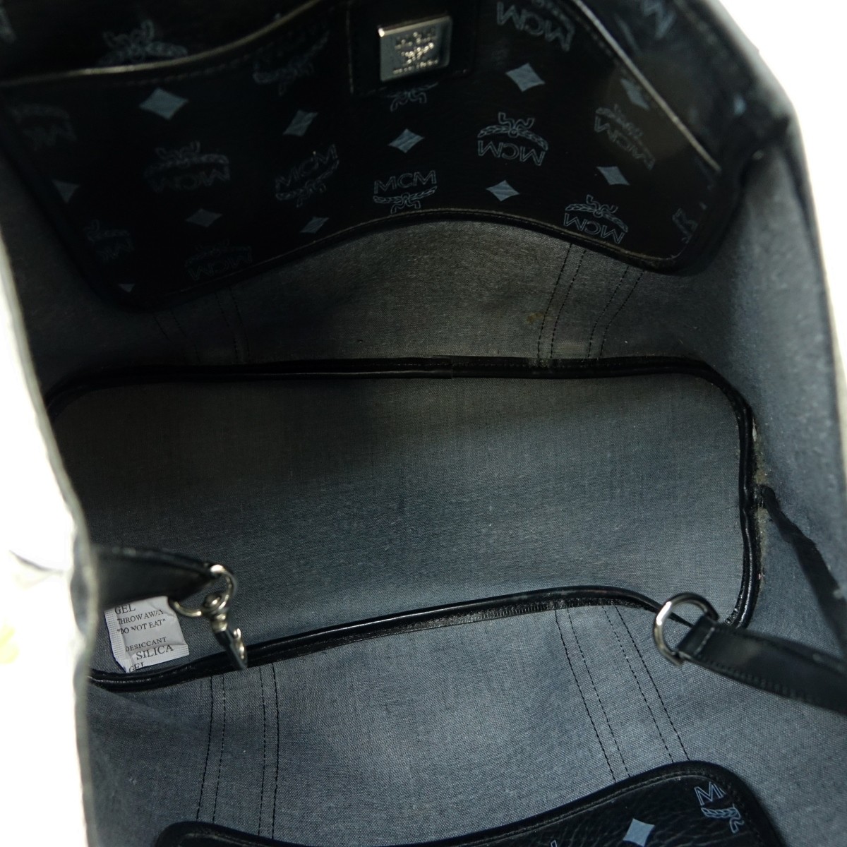 MCM Black Visetos Coated Canvas Shopping Tote