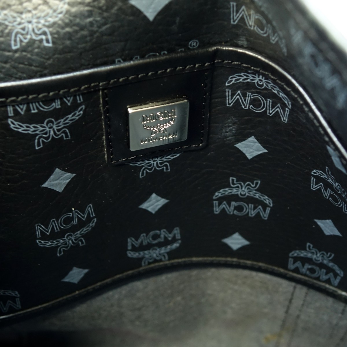 MCM Black Visetos Coated Canvas Shopping Tote