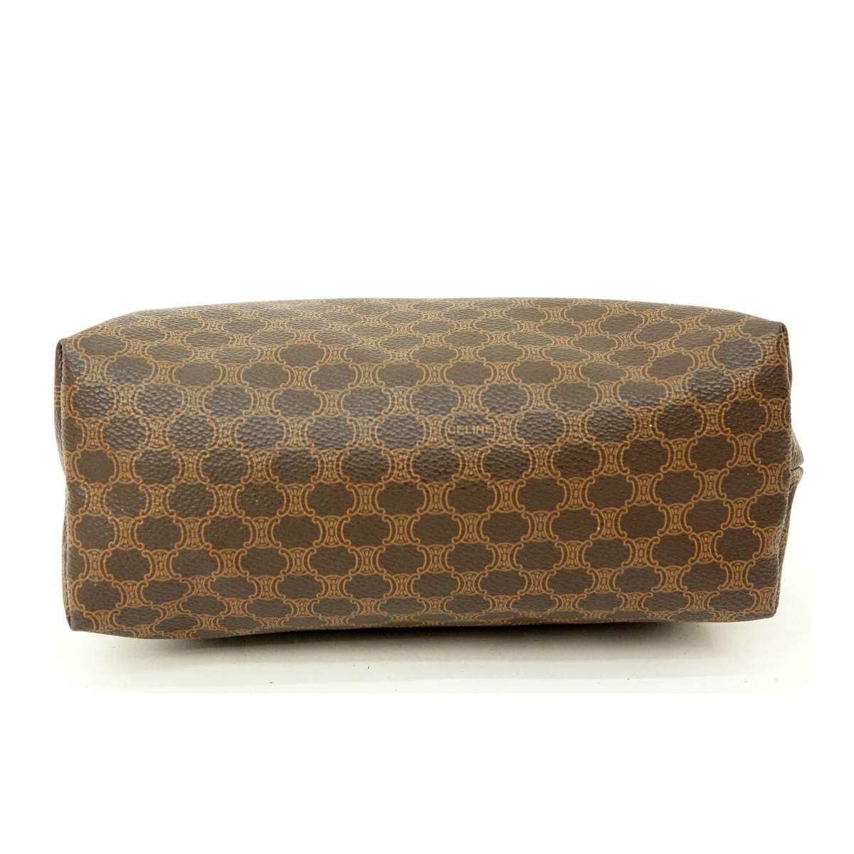 Celine Brown Macadame Coated Canvas Cosmetic Bag