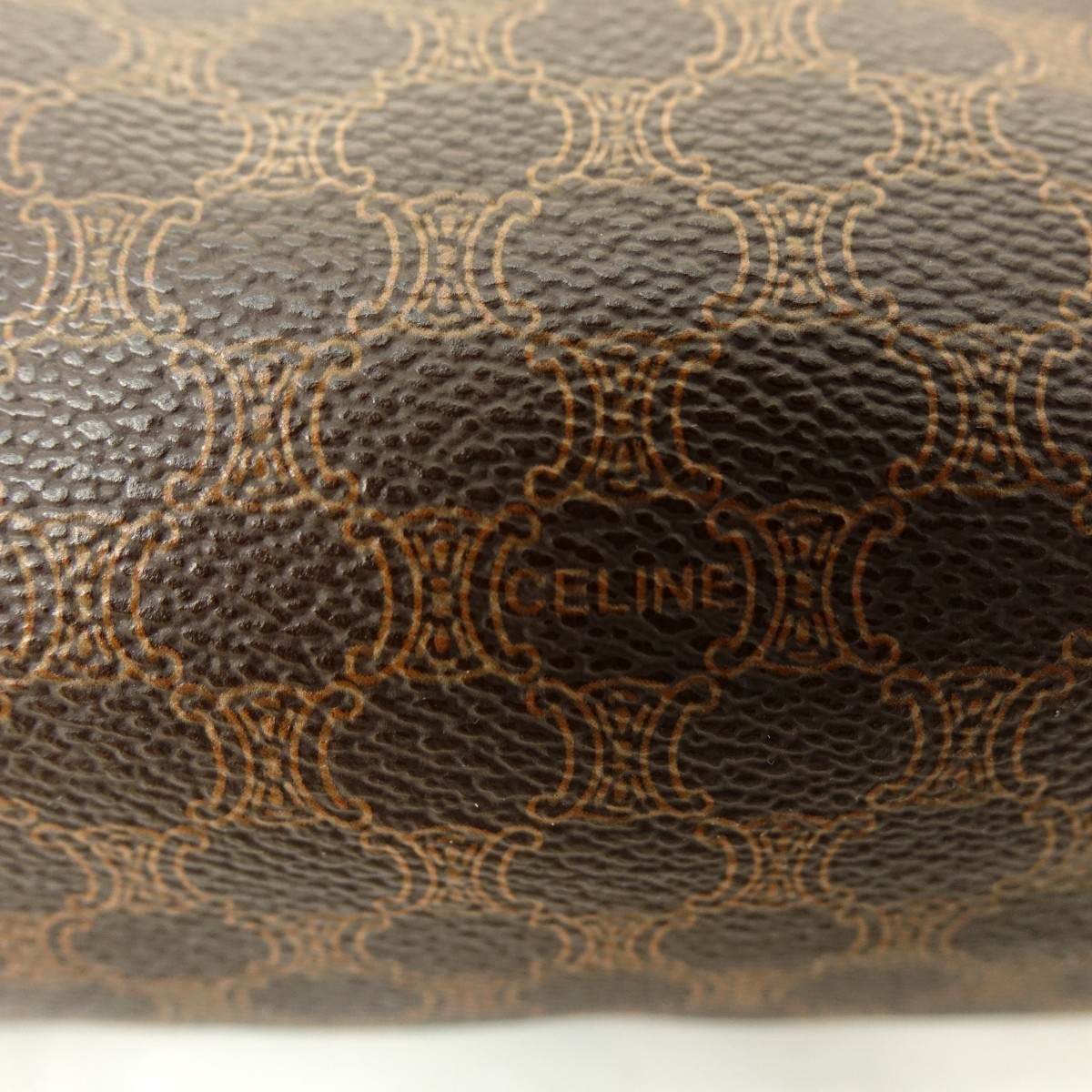 Celine Brown Macadame Coated Canvas Cosmetic Bag