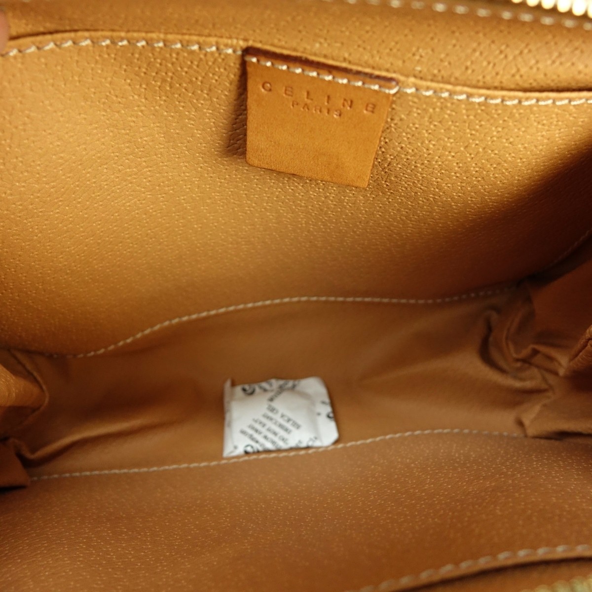 Celine Brown Macadame Coated Canvas Cosmetic Bag