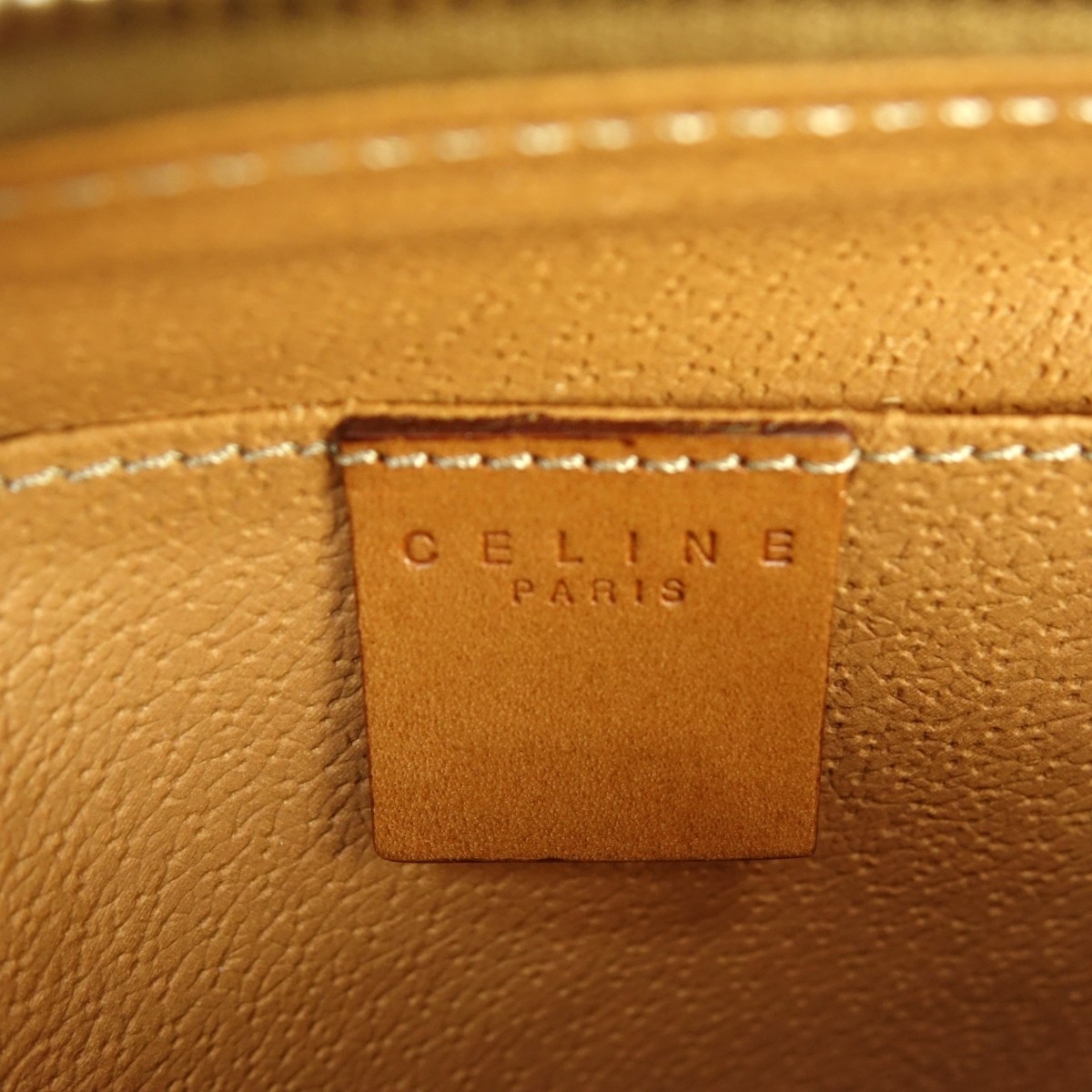 Celine Brown Macadame Coated Canvas Cosmetic Bag