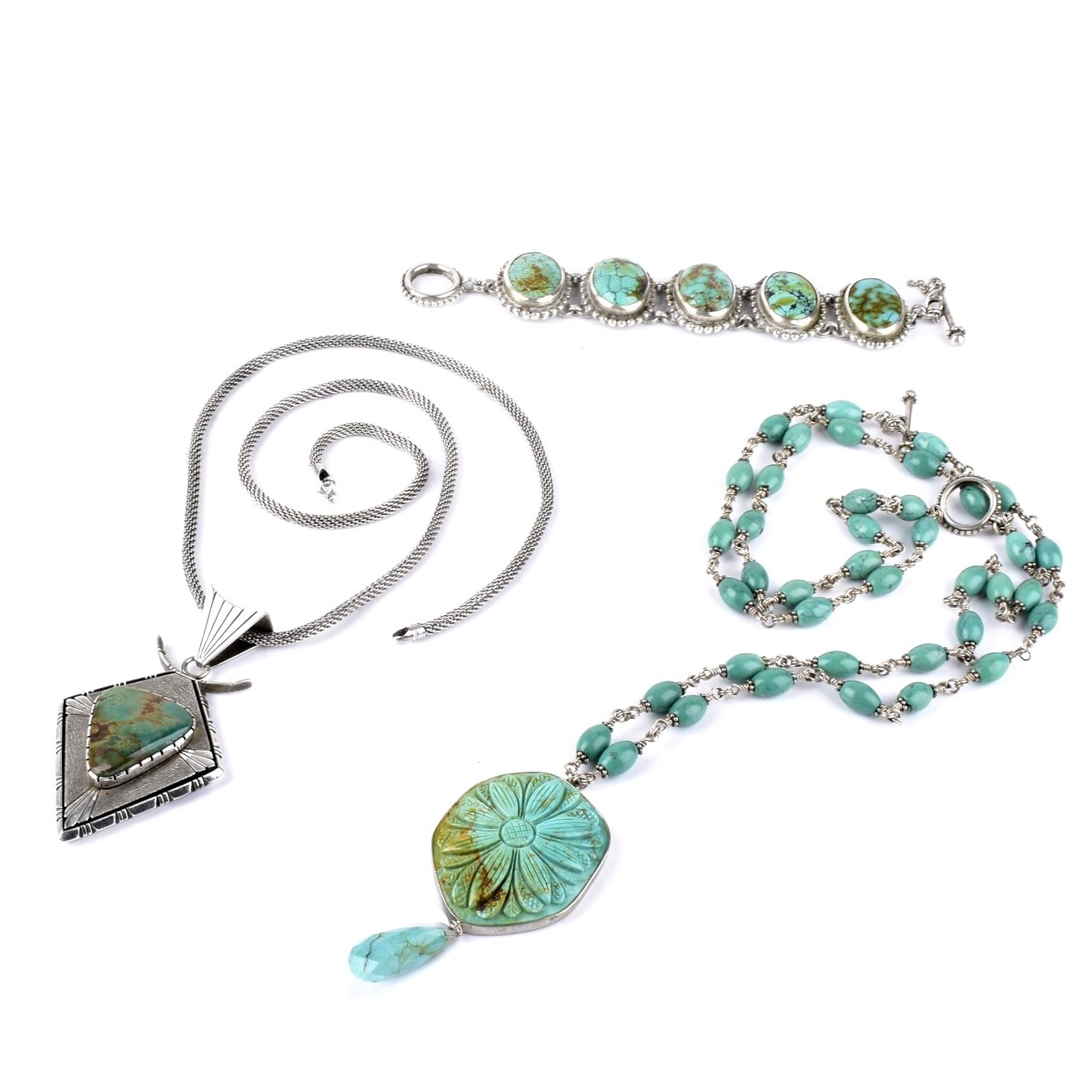 Turquoise and Sterling Jewelry Group